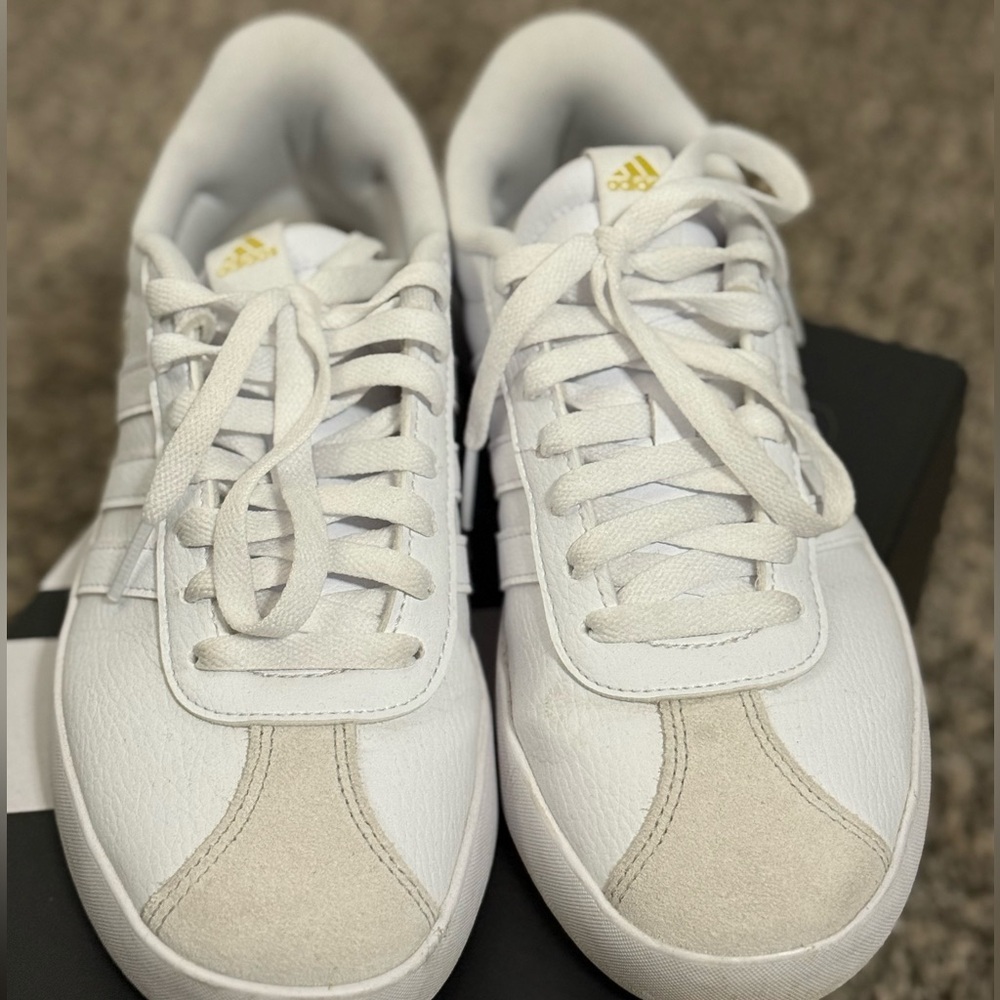 Adidas Women's White and Cream Sneakers
